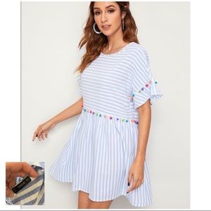 Shein Pompon Striped Summer Sundress